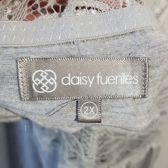 Daisy Fuentes Grey lace razorback 2pc lounge wear pajamas plus size 2X new - Picture 5 of 7
